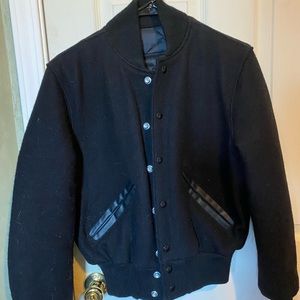 Black Varsity Bomber Jacket